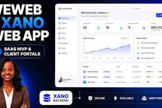 build a weweb web app or saas mvp with xano backend