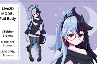 design vtuber model for vtube studio, live2d, vtuber commission outfit and asset