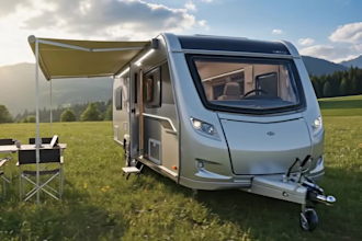design luxury 3d caravan, motorhome, campers van, food truck with 3d renderings