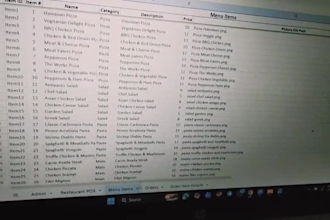provide a fully automated restaurant pos and inventory system in excel