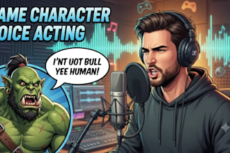 record a professional voice over for game character and video games