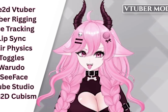 rig custom anime live2d vtuber model with face tracking, physics and arkit