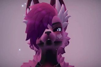 custom 3d furry vrchat avatar with facial tracking fursona avatar vr character