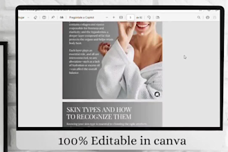 design luxury skincare lead magnet beauty workbook canva template