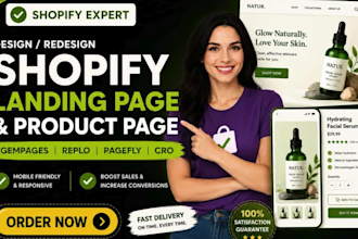 design shopify landing page, shopify product page, gempages, replo, pagefly cro