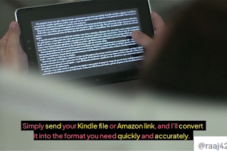 convert kindle book to PDF, epub or docx professionally