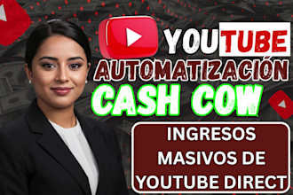 automatizacion completa de canal youtube cash cow, de cero a monetización