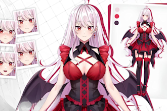 design and rig live2d vtuber model, vtuber avatar, anime vtuber, vtuber studio