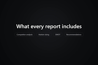 do market research, competitor analysis and swot with market sizing report