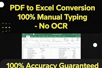 data entry specialist PDF to excel 24hr delivery
