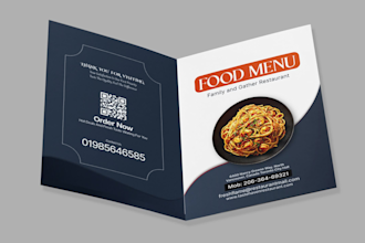 do food menu design, trifold, menu board, bifold, tv, stylish