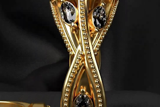 enamel 3d jewelry animation,HD empress ringscape,baroque pearl video,asset,rhino