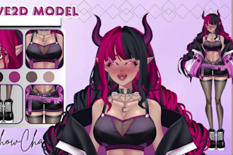design and rig nsfw vtuber live2d model vtuber model commission vtuber rigging