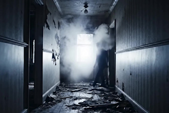 create a scary horror intro video with your text and logo