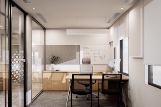 design modern commercial office space and 3d rendering