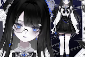 create custom live2d vtuber model art live 2d model and rigging with vbridger