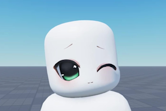 dynamic anime head, ugc bundle, 3d avater,3d character, roblox head,animation