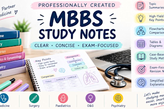 professionally create mbbs study notes