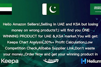 find winning product for amazon uae and ksa with keepa research