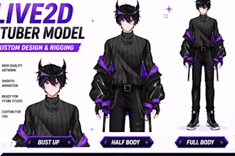create live2d vtuber model or rig existing vtuber avatar