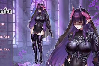 draw and rig 2d vtuber, v tuber model, live2d character, vtuber commission