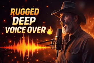 record rugged sam elliott deep american male voiceover in cowboy style