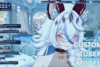 create custom 2d 3d vtuber model with full rigging streaming setup,vrm