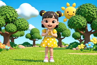 do 3d ai kids learning and nursery rhymes videos for your channel