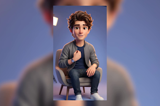 create 3d pixar style character, cartoon avatar, and ai art