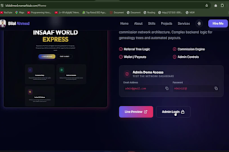 build a laravel admin dashboard and custom web app