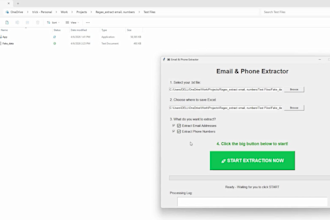 extract emails, phones, any data from huge files using regex