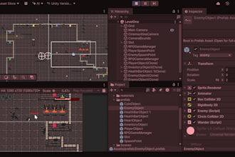 develop a 2d platformer or a top down rpg game in unity