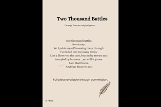 write emotional poetry, spoken word pieces and storytelling