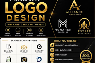design a modern mininalist professional logo for your brand