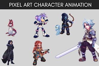 do 2d pixel art animation pixel character sprite sheet pixel game art game asset