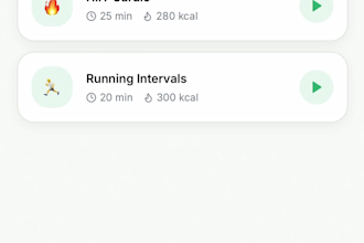 design a modern fitness app workout tracker with ai features