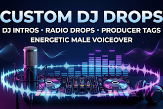 create custom dj drops dj intros radio drops and producer tags with voiceover