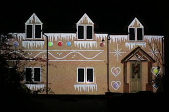 create christmas 3d projection mapping holiday light show and festive animations