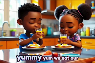 make 3d ai kids video, nursery rhymes, cartoon animation and storytelling videos