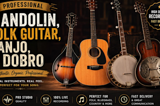 record mandola, mandolin, folk guitar, banjo, and dobro tracks for your song