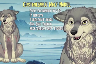 draw and rig 2d animal, pet vtuber model, live2d vtuber rigging