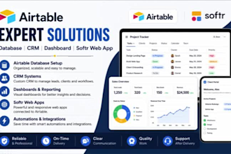 setup airtable database, airtable crm specialist, dashboard, softr webapp expert