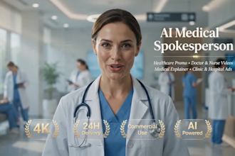 create ai medical spokesperson, healthcare promo, doctor clinic video ads