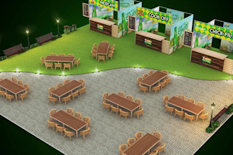 design your 3d exhibition booth design, stall, kiosk design, stand