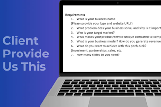 create a modern investor pitch deck, business or product presentation
