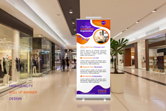 do roll up banner,backdrop,signage design,and retractable banner