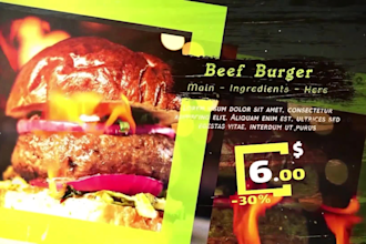 create custom intro promo food or restaurant  promo video