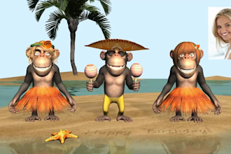 make a funny monkey dance happy birthday video