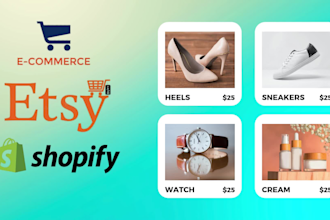 upload products on shopify, etsy, printify, squarespace, woocommerce store