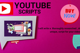 be your professional video  or youtube scriptwriter